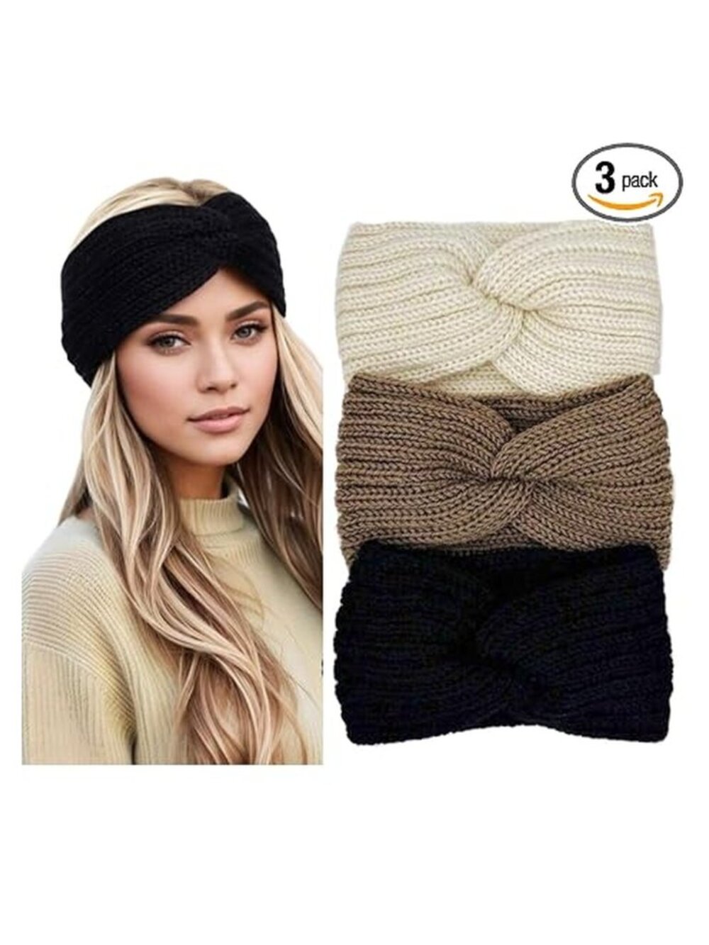Huachi Winter Headbands for Women Ear Warmers, Warm Headbands for Women Winter A